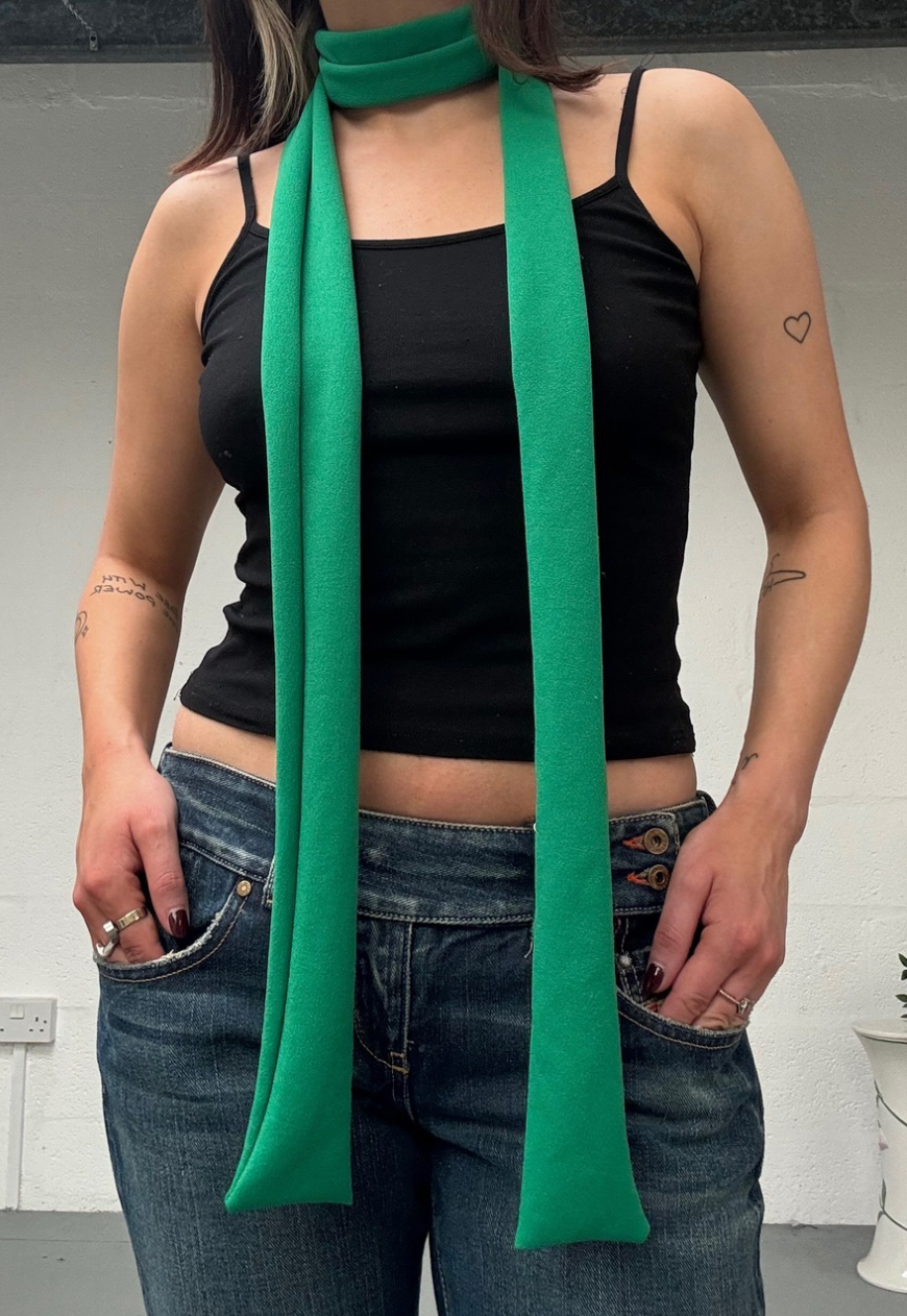 GREEN SKINNY SCARF - Default Title HISSY FIT LTD