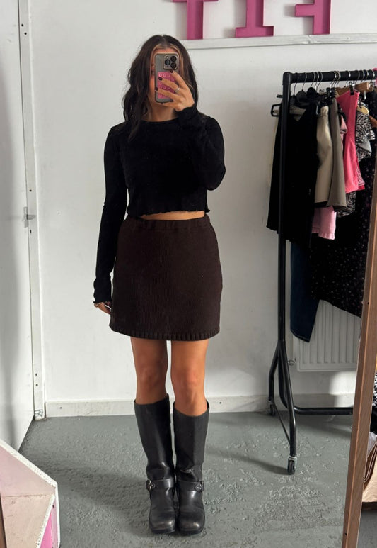 chocolate hissy knit mini skirt