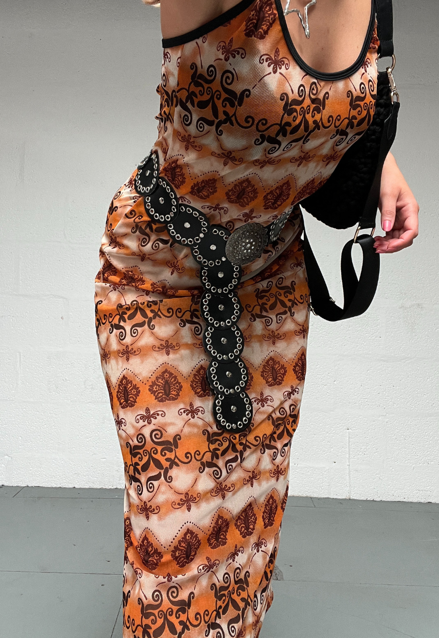 ORANGE GRUNGE MESH DRESS - 2XS HISSY FIT LTD