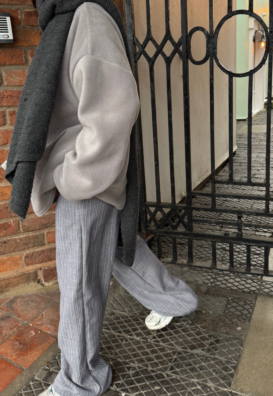 BLUE/GREY STRIPE STAPLE TROUSER - 2XS HISSY FIT LTD