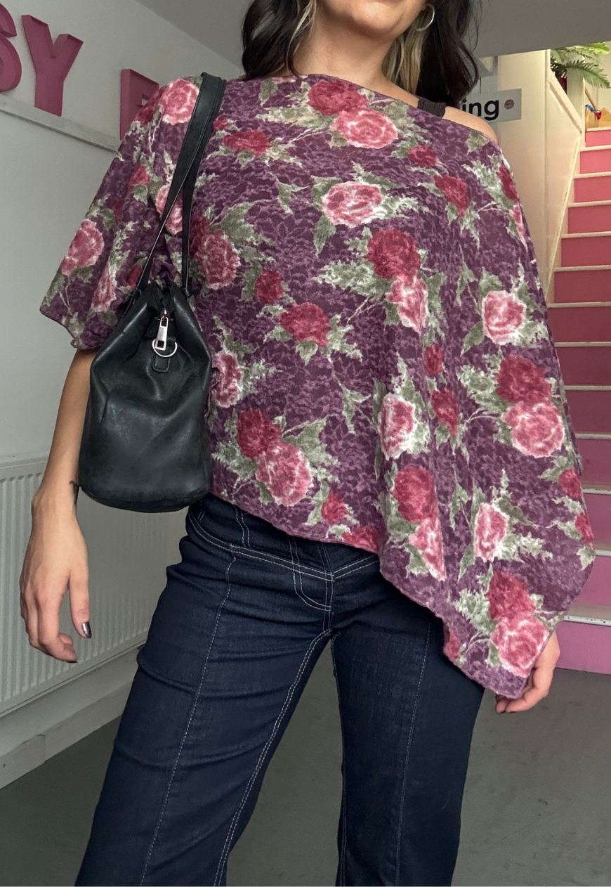 purple rose poncho
