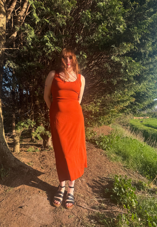 MULTIWAY TERRACOTTA CINCH MAXI DRESS - XS HISSY FIT LTD