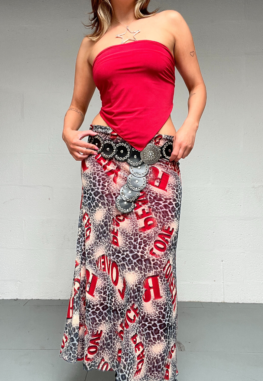 red/zigzag reversible hankie top