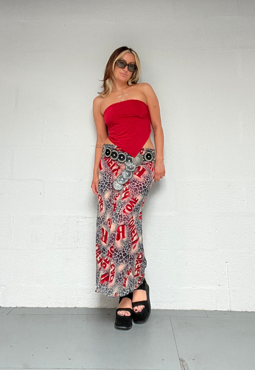 red/zigzag reversible hankie top