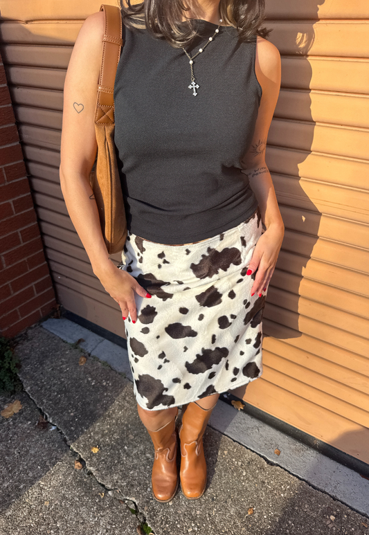 cow/giraffe reversible skirt