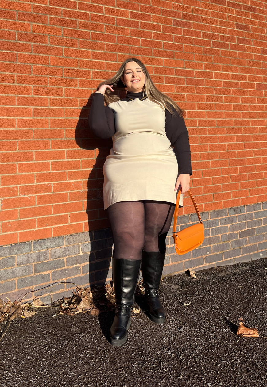 CREAM BENGALINE SLASH MINI DRESS - 2XS HISSY FIT LTD