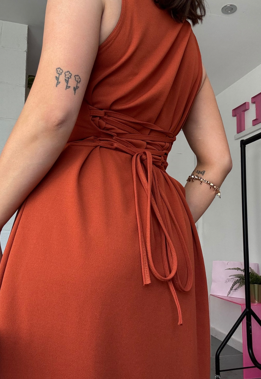 MULTIWAY TERRACOTTA CINCH MAXI DRESS - XS HISSY FIT LTD