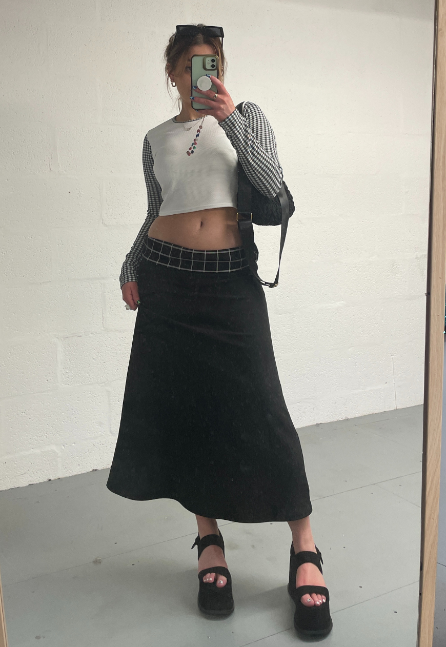 GINGHAM SLEEVED CROPPED TOP - 2XS HISSY FIT LTD