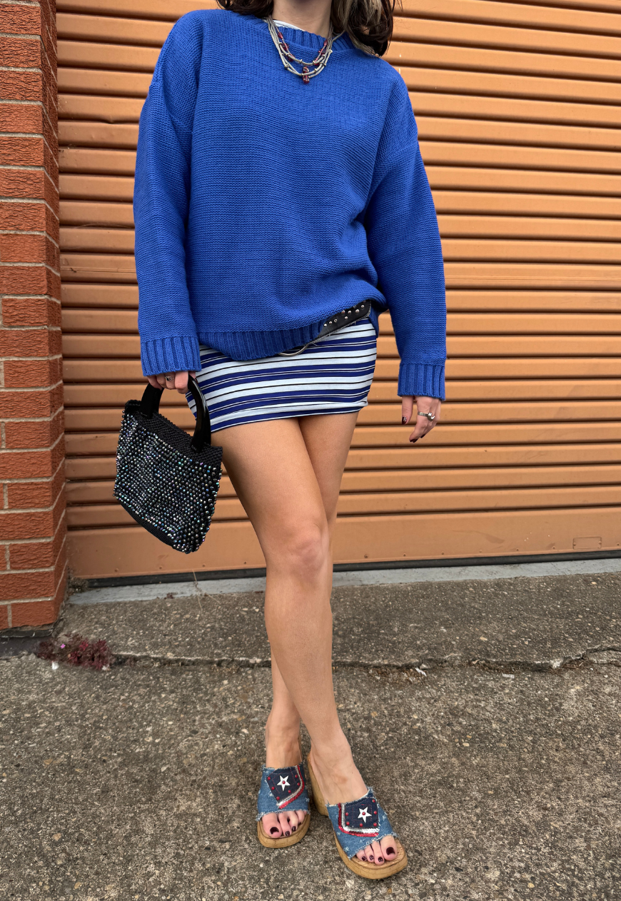 COBALT HISSY KNIT JUMPER