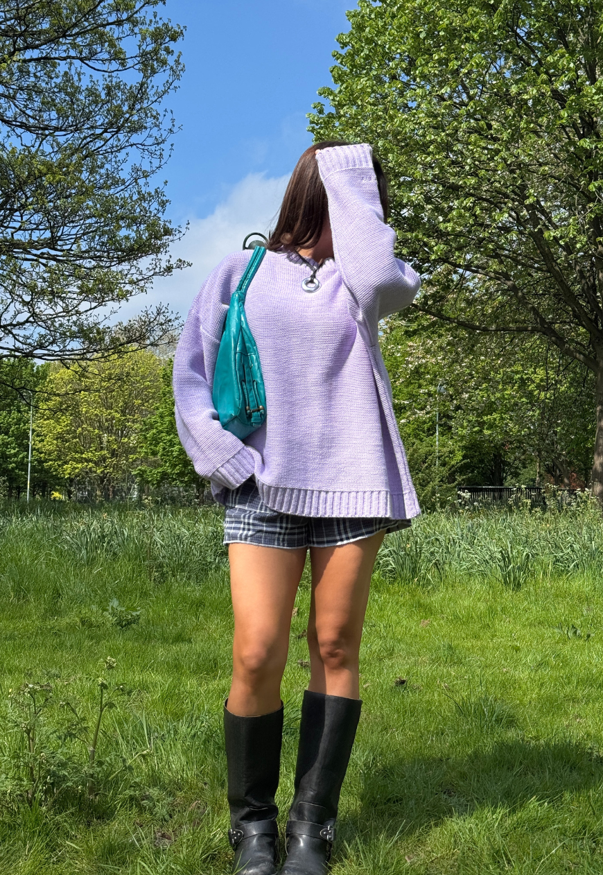 LAVENDER HISSY KNIT JUMPER
