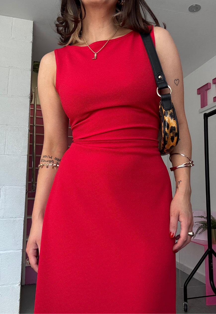 MULTIWAY STRAWBERRY CINCH MAXI DRESS