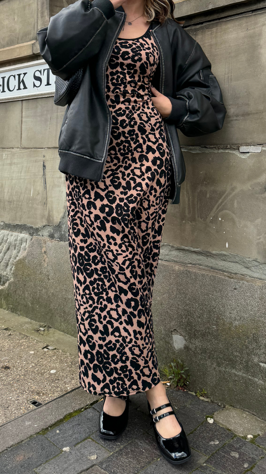MULTIWAY BROWN LEOPARD CINCH MAXI DRESS - 2XS HISSY FIT LTD
