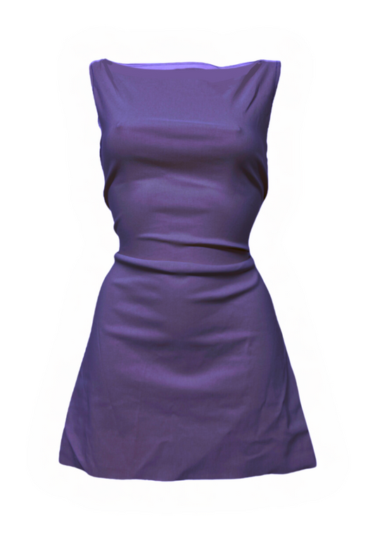 VIOLET BENGALINE SLASH MINI DRESS - 2XS HISSY FIT LTD