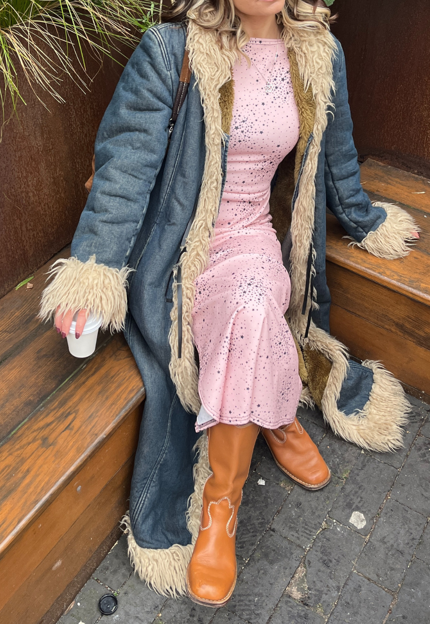 PINK STAR SPLIT MAXI DRESS - 2XS HISSY FIT LTD