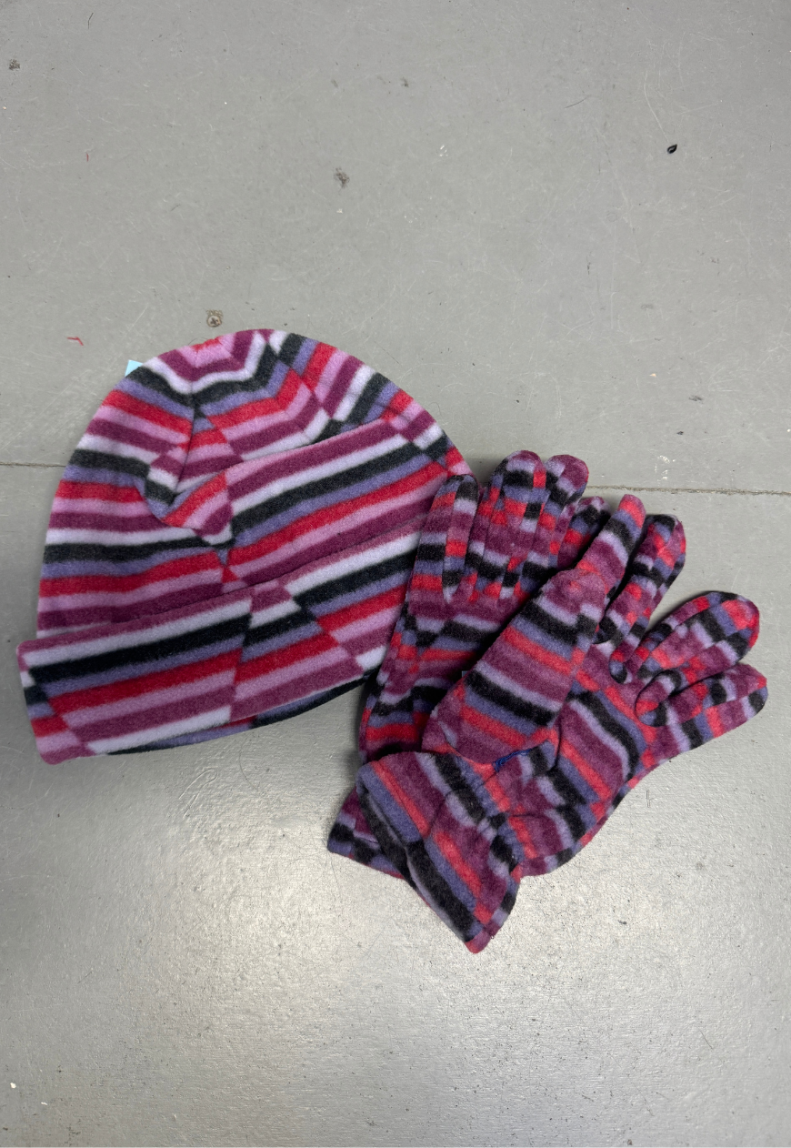 jewel stripe hat & glove set