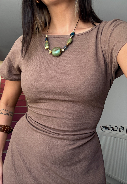 MULTIWAY EARTHLIGHT CAP SLEEVE CINCH MAXI DRESS - S HISSY FIT LTD