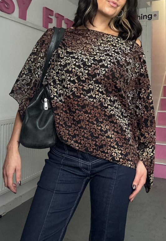 black indian mango poncho - square