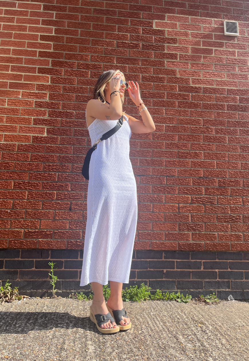 WHITE LACE MESH DRESS - 2XS HISSY FIT LTD