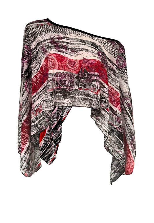 newspaper glitter poncho - short *pre-order*