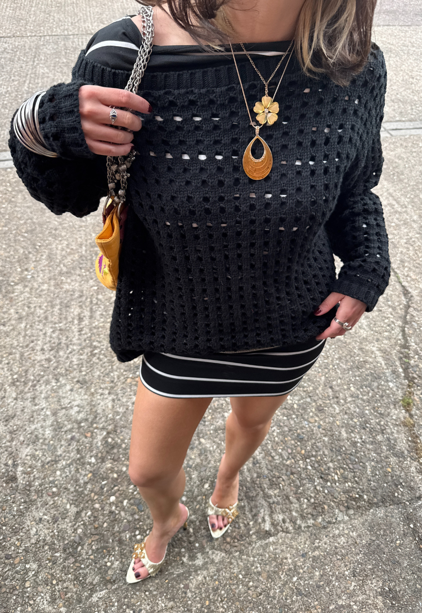 ONYX SLOUCH MESH HISSY KNIT JUMPER - XS/S HISSY FIT LTD