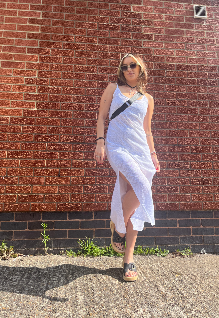 WHITE LACE MESH DRESS - 2XS HISSY FIT LTD