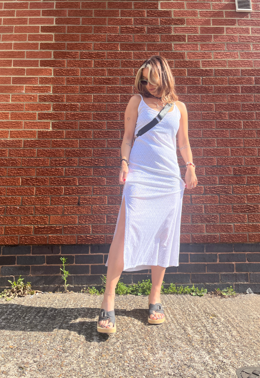 WHITE LACE MESH DRESS - 2XS HISSY FIT LTD