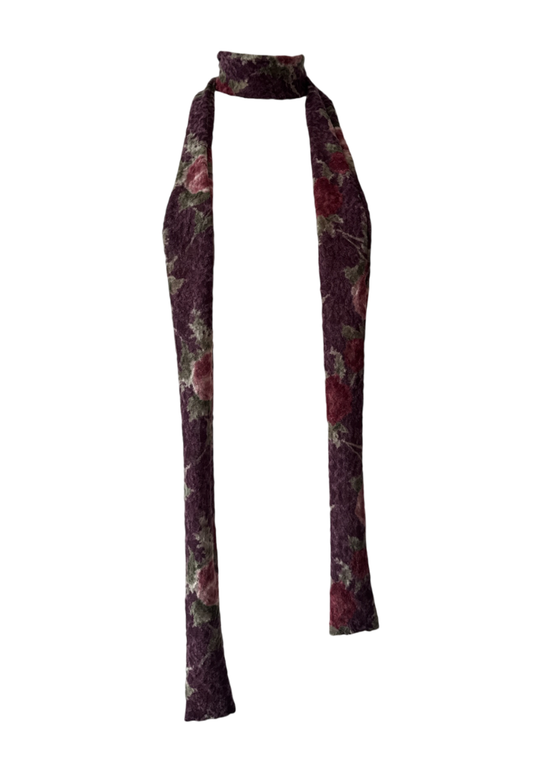 purple rose skinny scarf