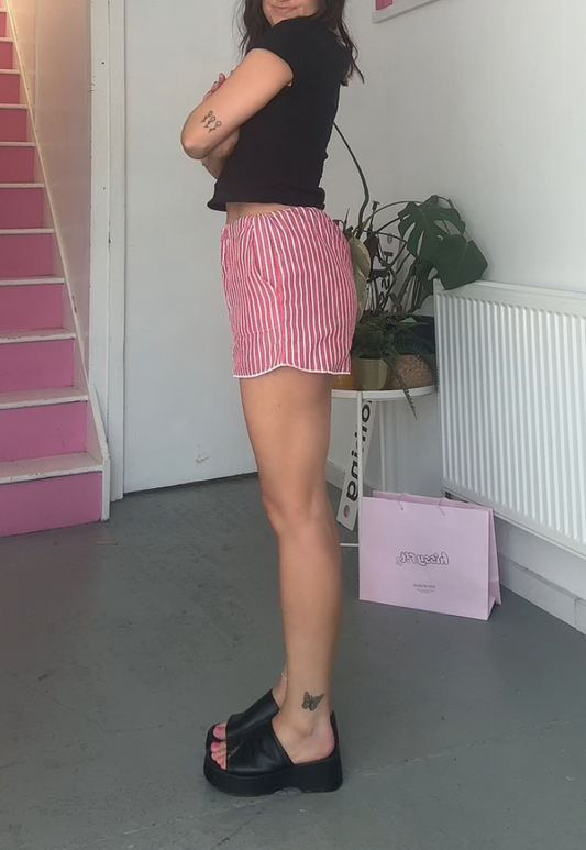 STRIPE/CHECK REVERSIBLE SHORTS - XS HISSY FIT LTD