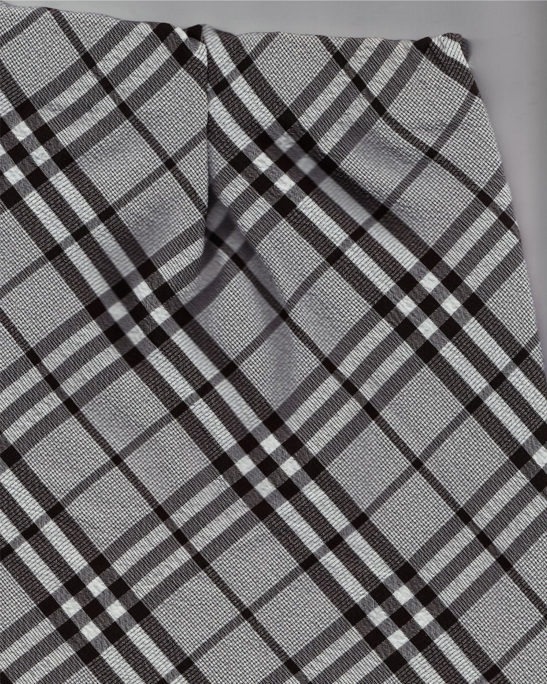 grey check midi skirt