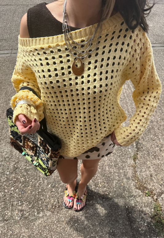 LEMON SLOUCH MESH HISSY KNIT JUMPER - XS/S HISSY FIT LTD