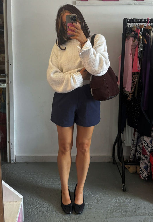 indigo bengaline staple shorts