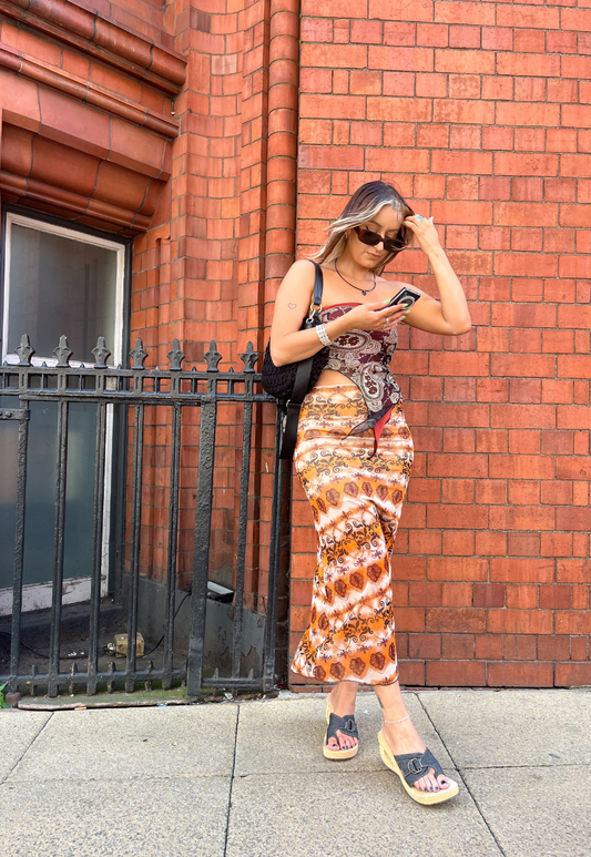 ORANGE GRUNGE FULL LINED MESH SKIRT - 2XS HISSY FIT LTD