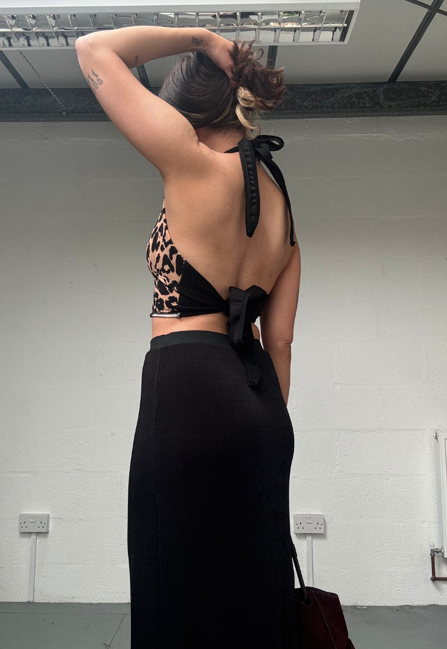 LEOPARD PRINT HALTER TOP