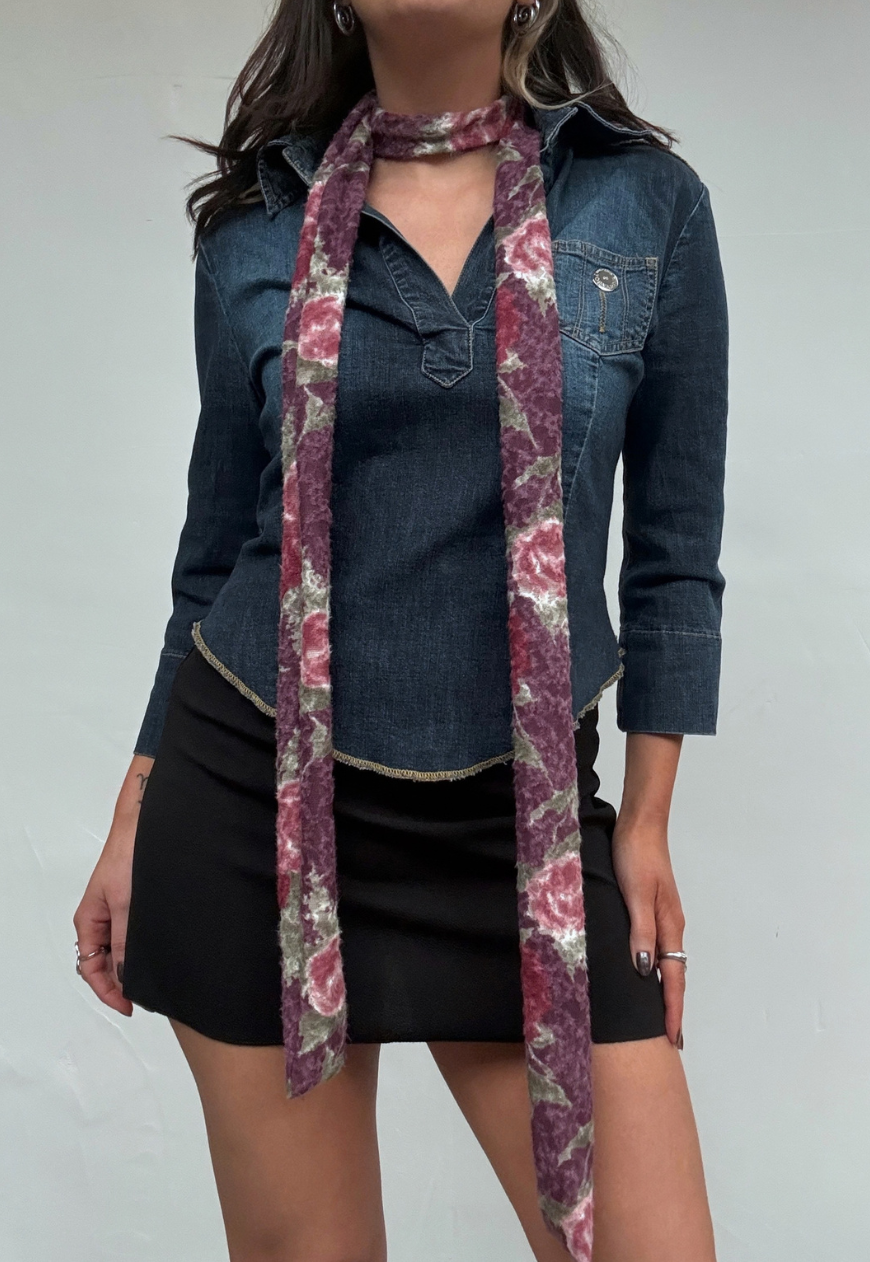 purple rose skinny scarf