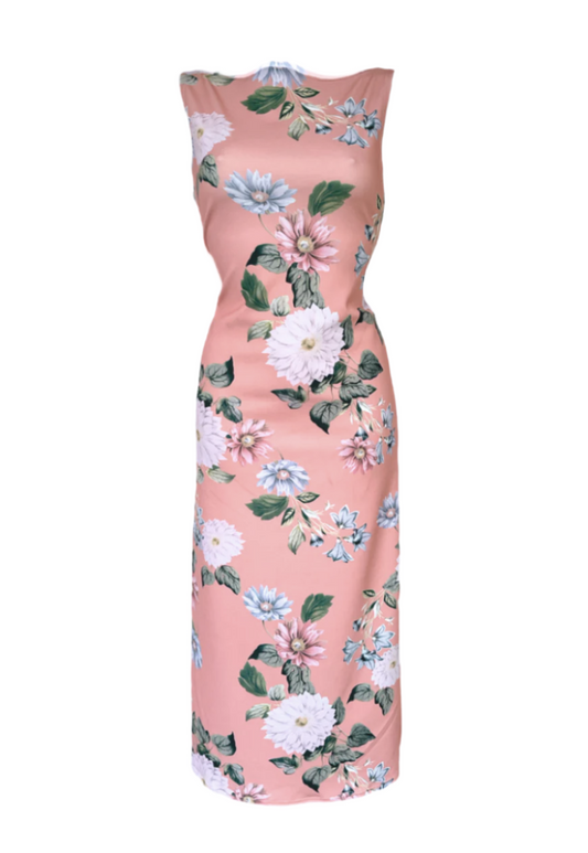 PINK INFLORESCENCE SLASH SPLIT MAXI DRESS - 2XS HISSY FIT LTD