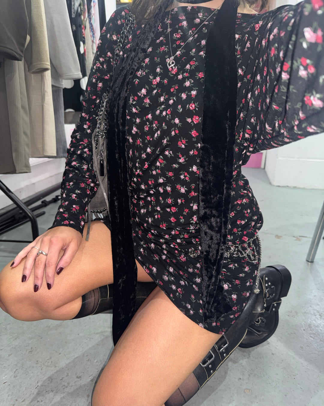 FLORAL SLOUCH DRESS - XS HISSY FIT LTD
