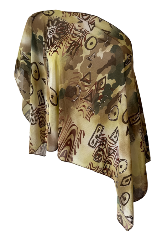 brown swirl poncho