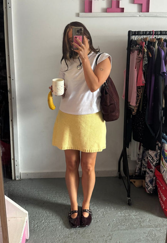 lemon hissy knit mini skirt
