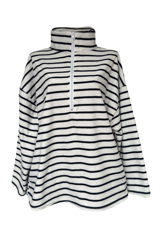 stripe print fleece