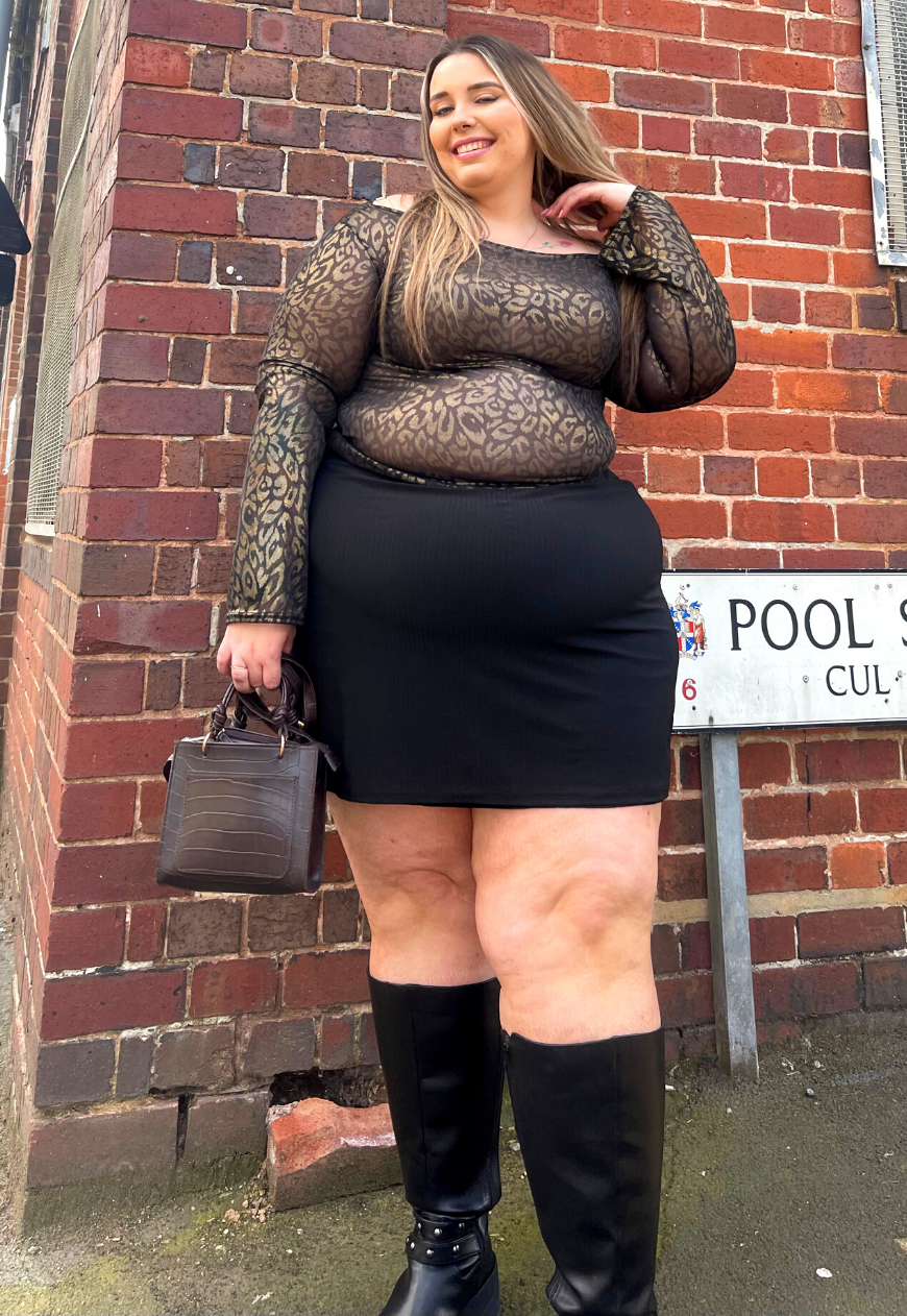 BLACK STRIPE MINI SKIRT - S HISSY FIT LTD