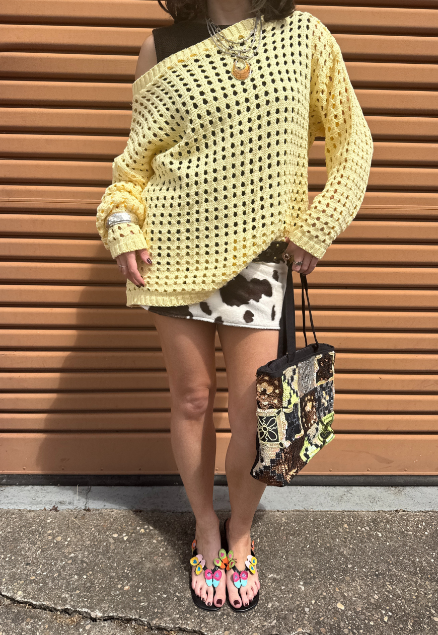 LEMON SLOUCH MESH HISSY KNIT JUMPER - XS/S HISSY FIT LTD
