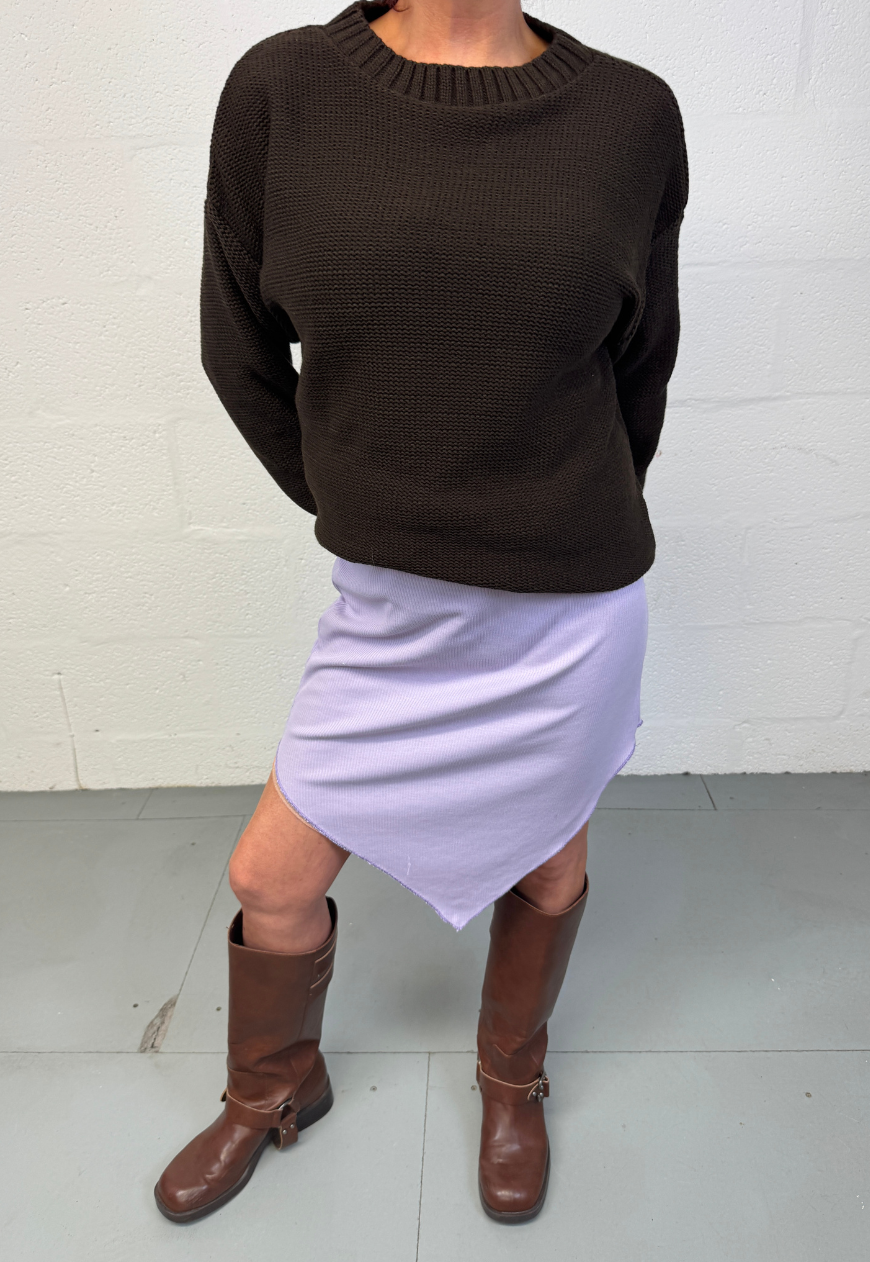 purple/brown reversible point skirt