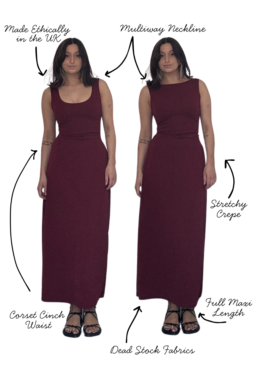 MULTIWAY WINE CINCH MAXI DRESS
