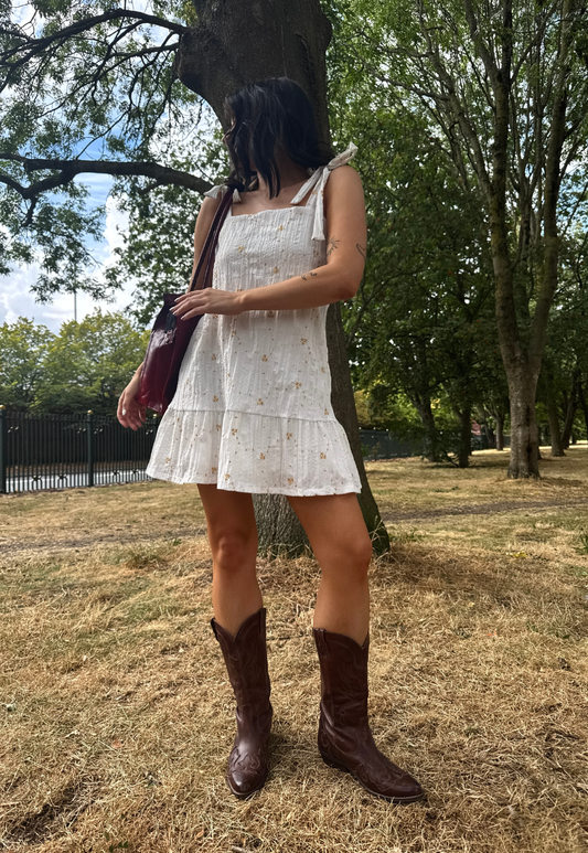 white celestial ruffle dress *pre-order*