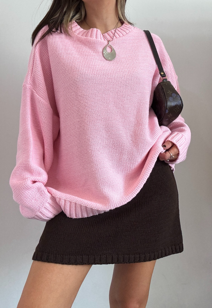 CHOCOLATE HISSY KNIT MINI SKIRT - S HISSY FIT LTD