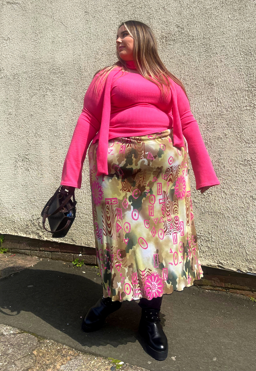HOT PINK TEXTURED SKINNY SCARF