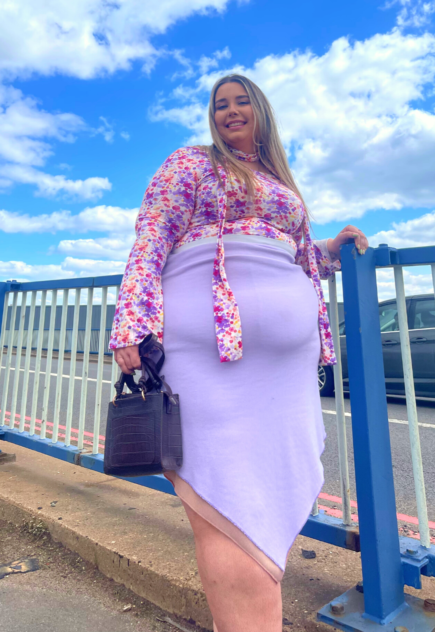 PINK FLOWER FLARE TOP