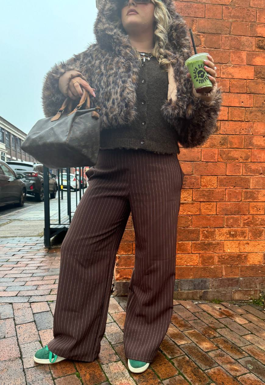 HAZELNUT STRIPE STAPLE TROUSER - 2XS HISSY FIT LTD