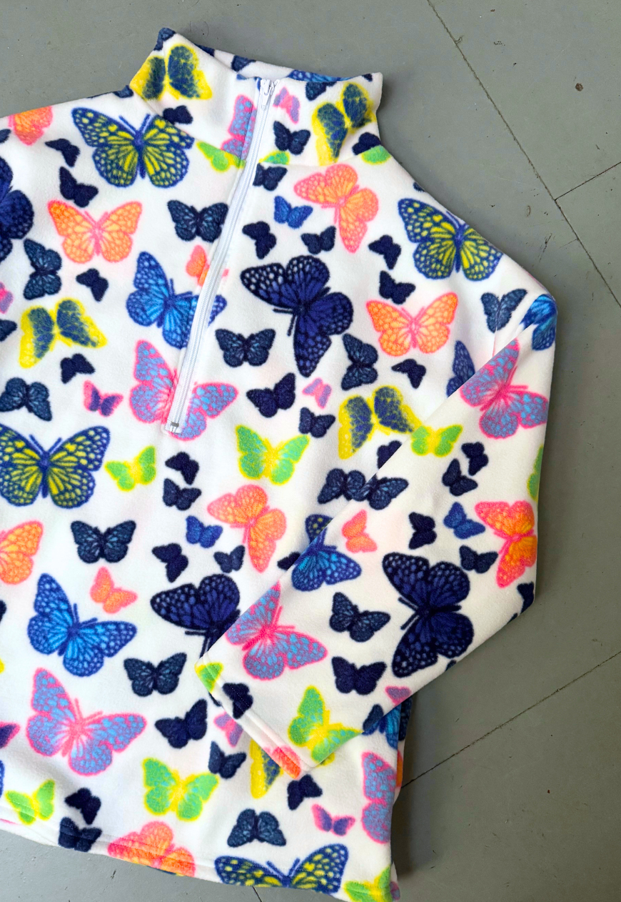 BUTTERFLY PRINT FLEECE - XS/S HISSY FIT LTD