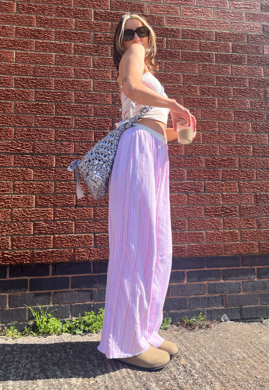 STRIPE REVERSIBLE STRAIGHT LEG TROUSER